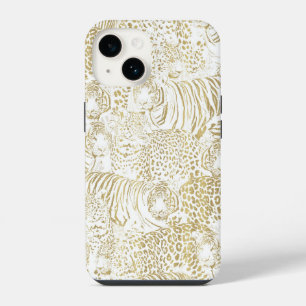 Gold Leopard Tiger Animals iPhone 14 Case