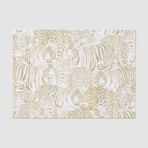 Gold Leopard Tiger Animals Pattern Tissue Paper