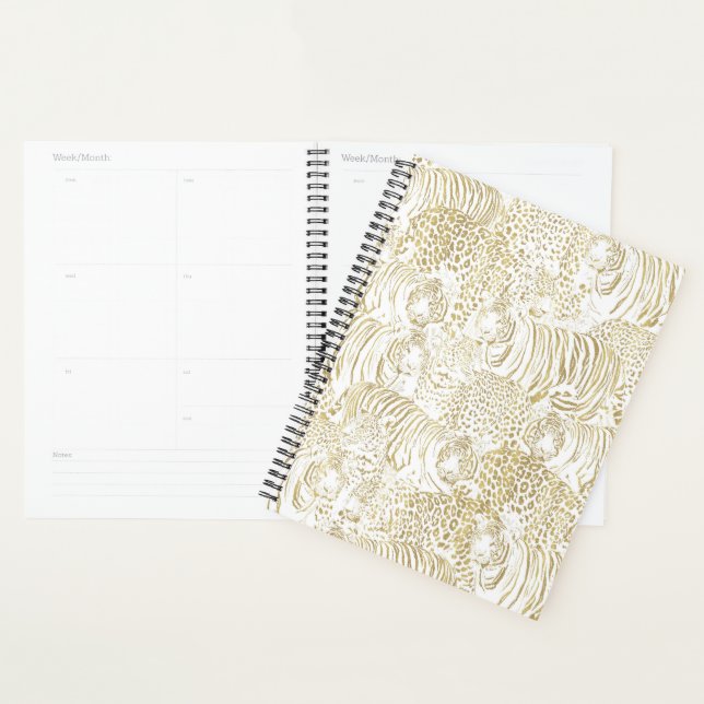 Gold Leopard Tiger Animals Planner (Display)