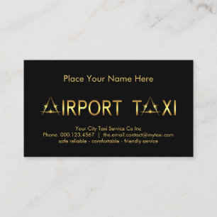 Gold Letter-A Airplane Airport Taxi Business Card