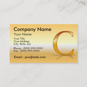 gold letter “C " Business Card