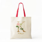 Gold Letter K and Blush Floral Personalised