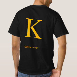 Gold Letter k Queen Energy Shirt – Luxury Black 