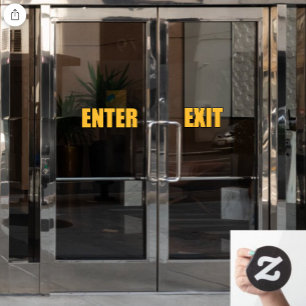 Gold Lettering Enter Exit Shop Business Door