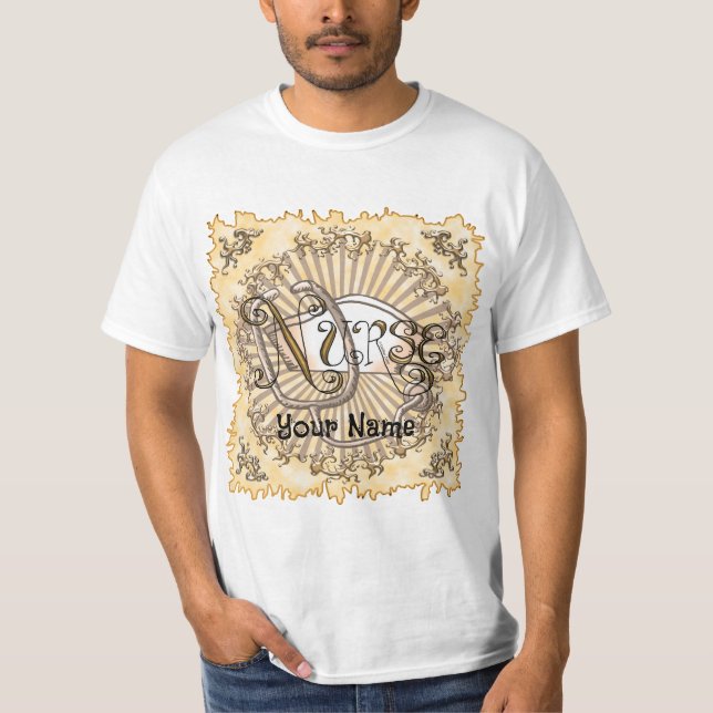 Gold letters nurse T-Shirt (Front)