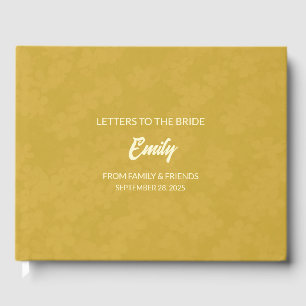 Gold Letters to the Bride Keepsake Notebook Guest Book