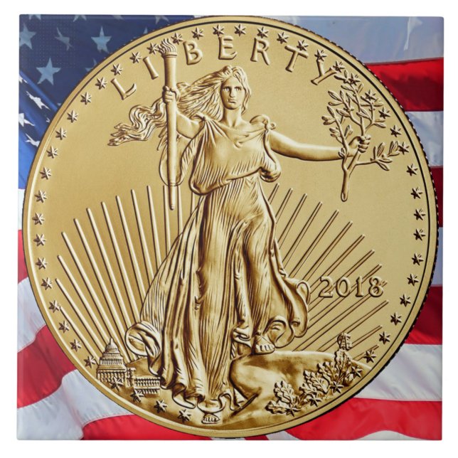 GOLD LIBERTY COIN TILE (Front)