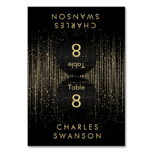 Gold Light Shower   Place Cards with DIY Text