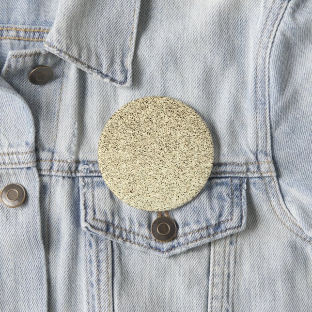 Gold light soft glitter sparkles 7.5 cm round badge (In Situ)