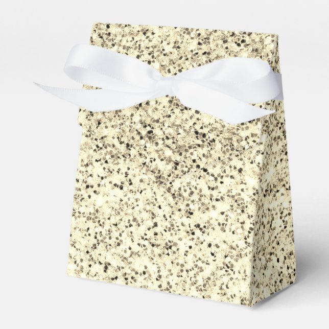 Gold light soft glitter sparkles favour box (Front Side)