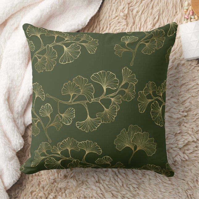 Gold Line Botanical Pattern Cushion (Blanket)