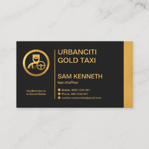 Gold Line Column Exquisite Black Chauffeur Business Card