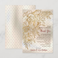 Gold line-drawing rose on a cream texture pattern
