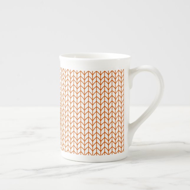 GOLD LINE KNIT Bone China Mug (Right)