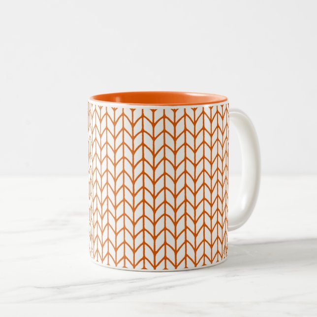 GOLD LINE KNIT Orange Two-Tone Mug (Front Right)