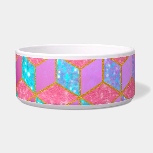 Gold Lined Diamond-Shaped Hexagon in Pastel (Left)