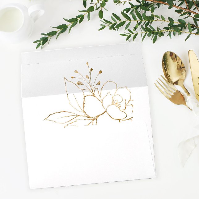 Gold Lined Floral Envelope (Creator Uploaded)