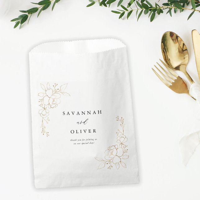 Gold Lined Floral Wedding Favour Bags (Creator Uploaded)