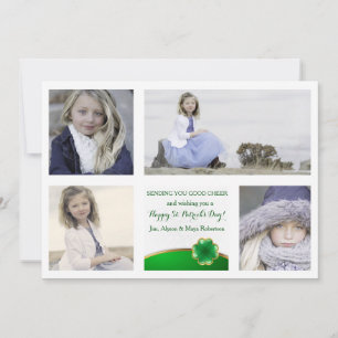 Gold Lined Shamrock Photo Card