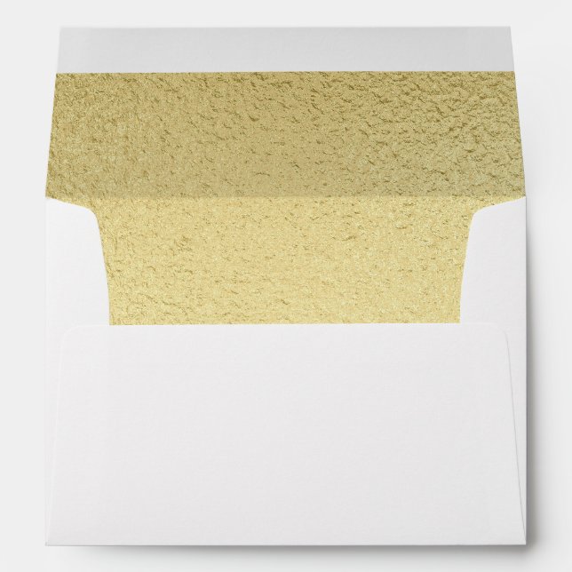 Gold lined wedding invitation envelope (Back (Bottom))