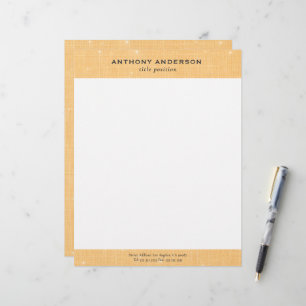 Gold Linen Texture with Subtle White Sparkle Custom Letterhead