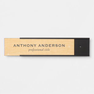 Gold Linen Texture with Subtle White Sparkle Door Sign
