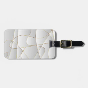 Gold Lines on Satin Luggage Tag