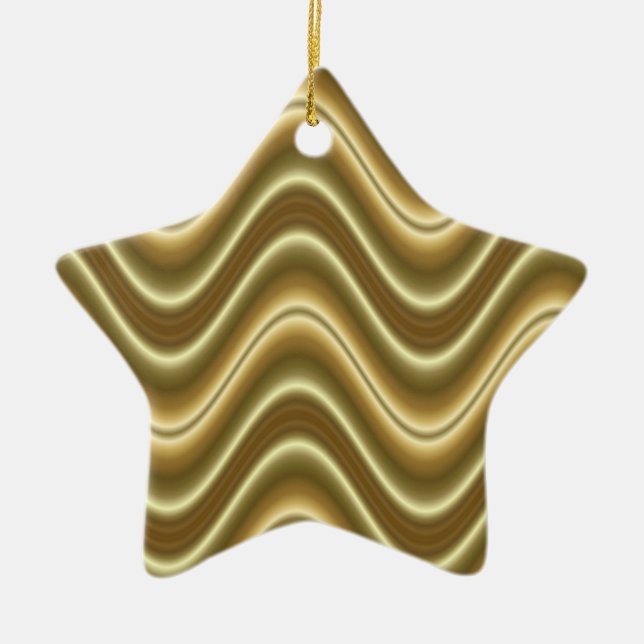 gold lines pattern ceramic tree decoration (Front)
