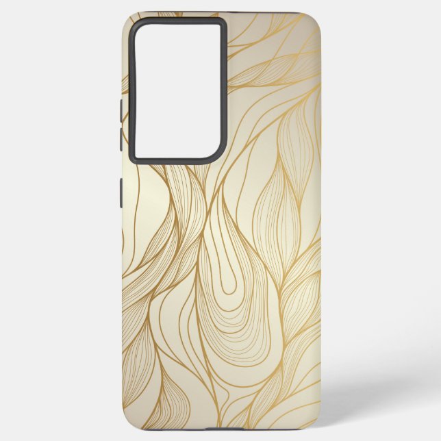 Gold lines Seamless Pattern Samsung Galaxy S21 Ultra Case (Back)