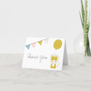 Gold Lion Baby Shower Thank You Card