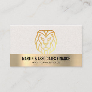 Gold LIon   Candlesticks   Finance   Gold Trim Business Card