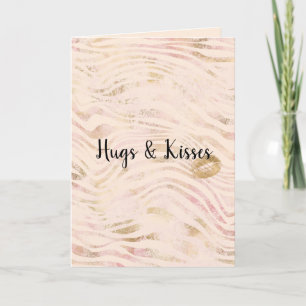 Gold Lips Kiss Pink Zebra Print Card