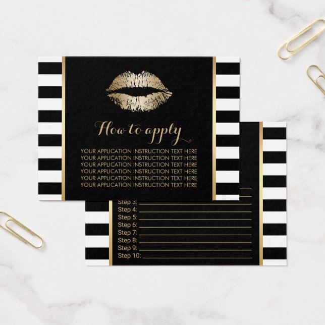 Gold Lips Modern Stripes Application Instructions (Office)