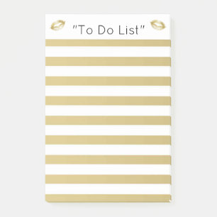 Gold Lips "To Do List" Post-it Notes