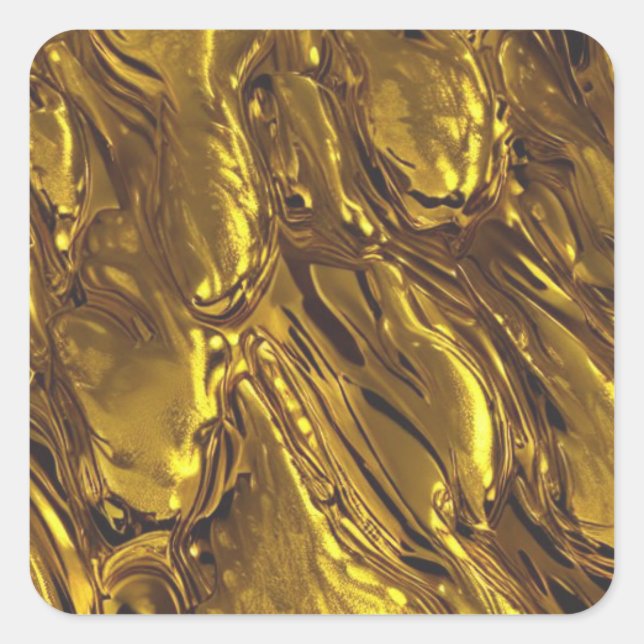Gold Liquid Square Sticker (Front)