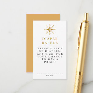 Gold Little Snowflake Minimal Elegant Baby Shower Enclosure Card