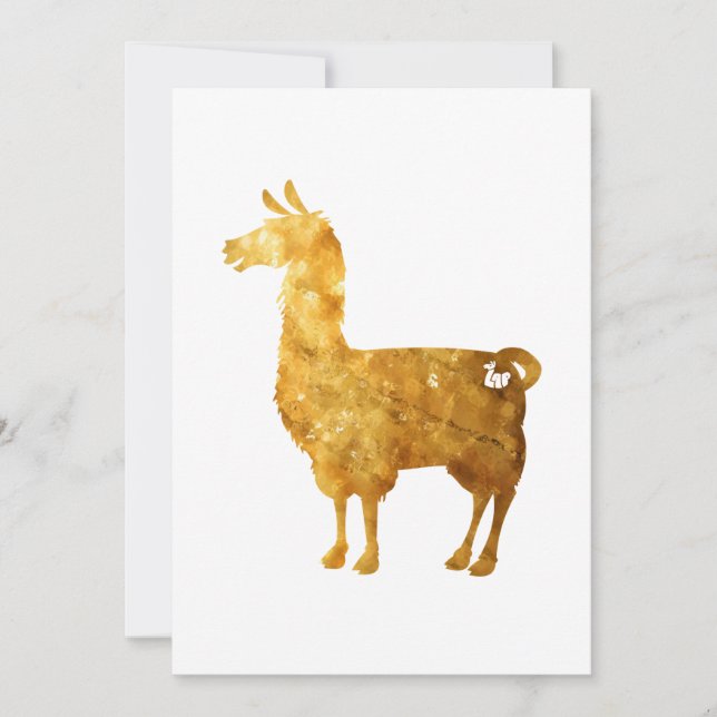 Gold Llama Invitation (Front)