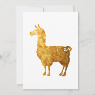 Gold Llama Invitation