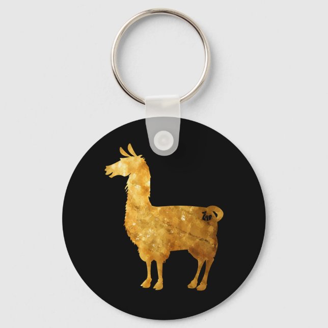 Gold Llama Keychain (Front)