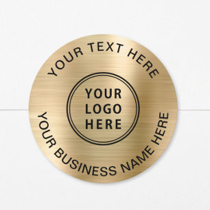 Gold Logo Business Classic Round Sticker