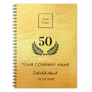 Gold logo business years of service notebook