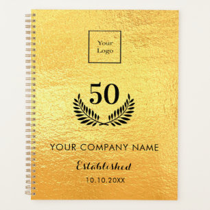 Gold logo business years of service qr code planner