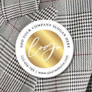 Gold Logo Corporate Company Promotional Branded 6 Cm Round Badge