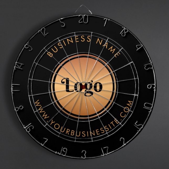 Gold Logo & Custom Text Business Company Branded  Dartboard (Creator Uploaded)