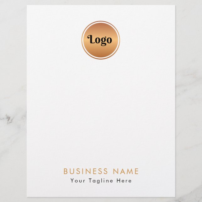Gold Logo & Custom Text Business Company Branded   Letterhead (Front)