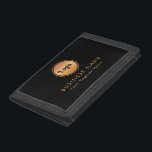 Gold Logo & Custom Text Business Company Branded   Trifold Wallet<br><div class="desc">This elegant wallet would be great for your business/promotional needs! Easily add your logo and custom text by clicking on the "personalise" option.</div>