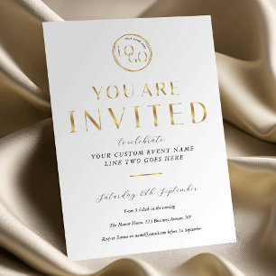 Gold Logo Elegant & Chic Business Event Gala Invitation