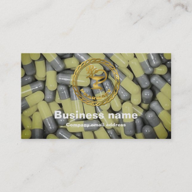 Gold logo medicine business card (Front)