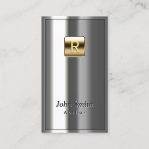 Gold Logo Metallic Author Business Card