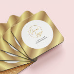 Gold Logo Modern Business Marketing Corporate Gift Coaster<br><div class="desc">Create custom branded drink coasters with this corporate White & Gold Business Logo Coasters. Featuring modern faux gold design with your logo in the centre and custom text. Perfect to promote your business and use as a corporate gift to clients,  for events or in your office.</div>